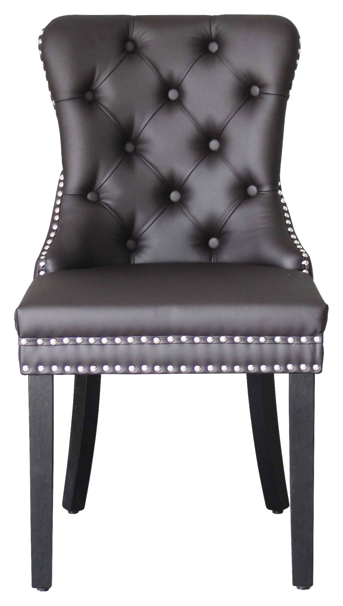 Stuhl DOMINO, 2er-Set schwarz braun Kunstleder B/H/T: ca. 48,5x93x61 cm