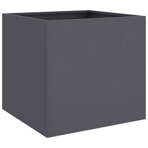 vidaXL Pflanzkübel anthrazit Stahl B/H/L: ca. 47x46x49 cm