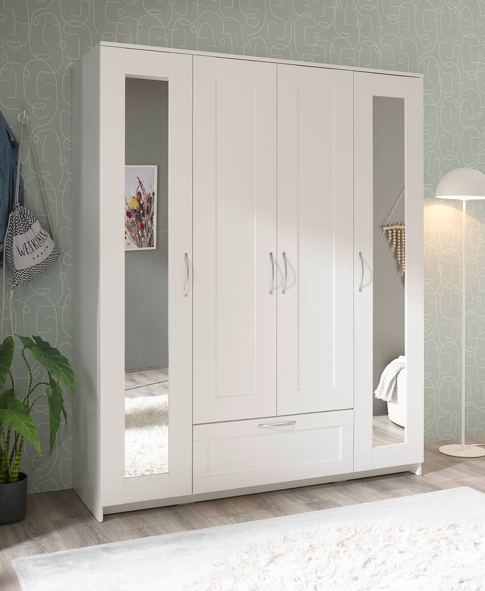 Kleiderschrank weiß B/H/T: ca. 156x191x50 cm