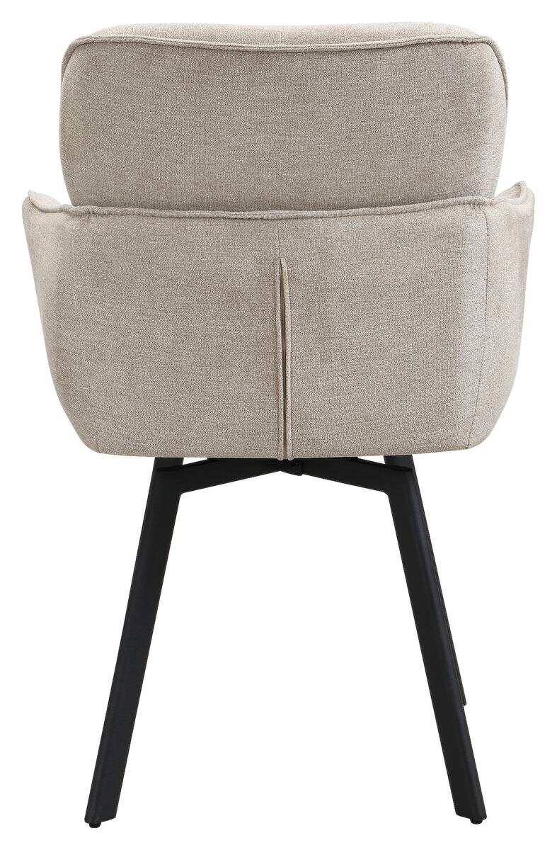 Stuhl RICO, 2er-Set schwarz taupe Metall Stoff B/H/T: ca. 61x90x63 cm