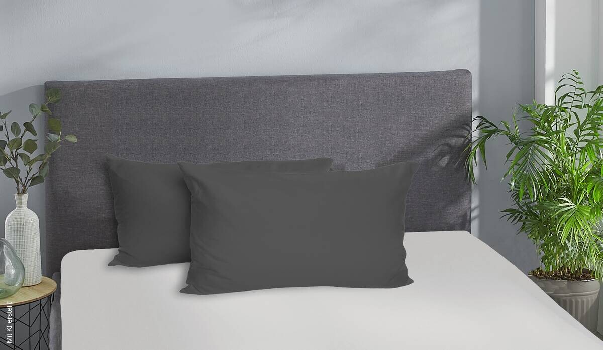 Kissenbezug Jersey Graphit Baumwolle B/L: ca. 40x80 cm