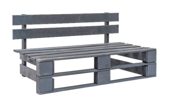 vidaXL Palettenbank grau Holz B/H/L: ca. 65x55x110 cm