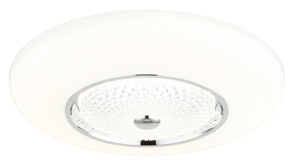 GLOBO Deckenleuchte weiß Opal klar Metall Acryl Kunststoff H/D: ca. 12x59 cm 1 Brennstellen