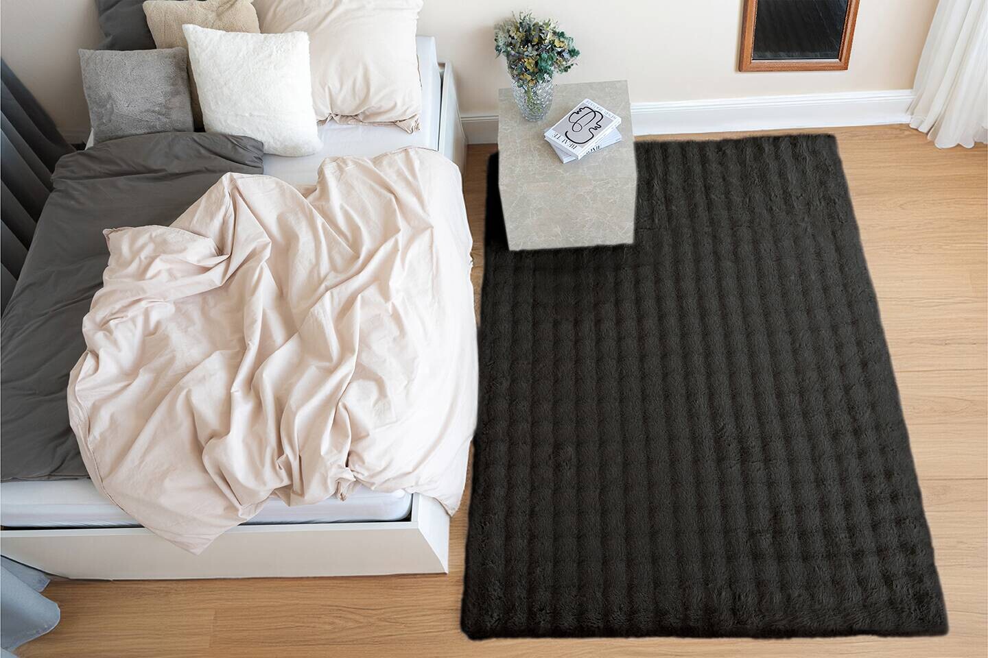 Padiro Hochflorteppich Hailey 125 schwarz B/H/L: ca. 120x3x160 cm