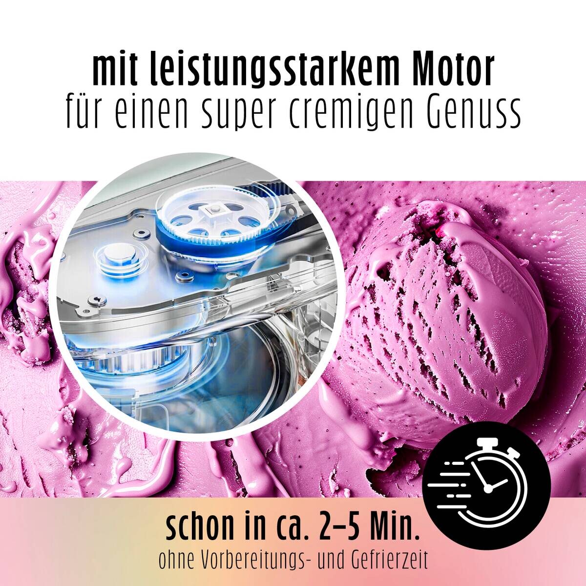 GOURMETmaxx Eismaschine 19370 schwarz Kunststoff B/H/L: ca. 21,5x45x48,5 cm