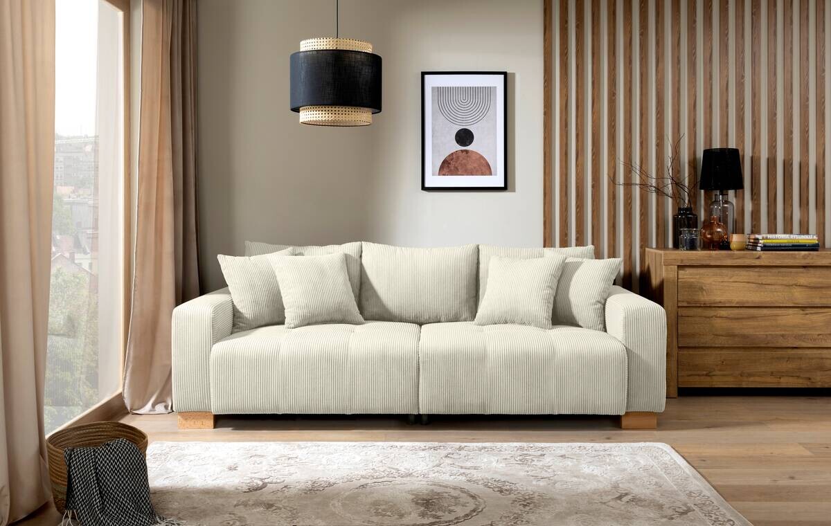 Big Sofa Alpha New beige Microfaser B/H/T: ca. 244x85x112 cm