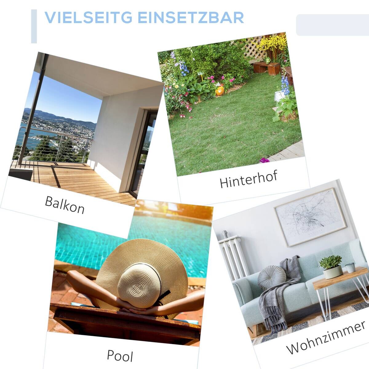 Outsunny Gartensessel grau Polyester B/H/L: ca. 88x66x98 cm