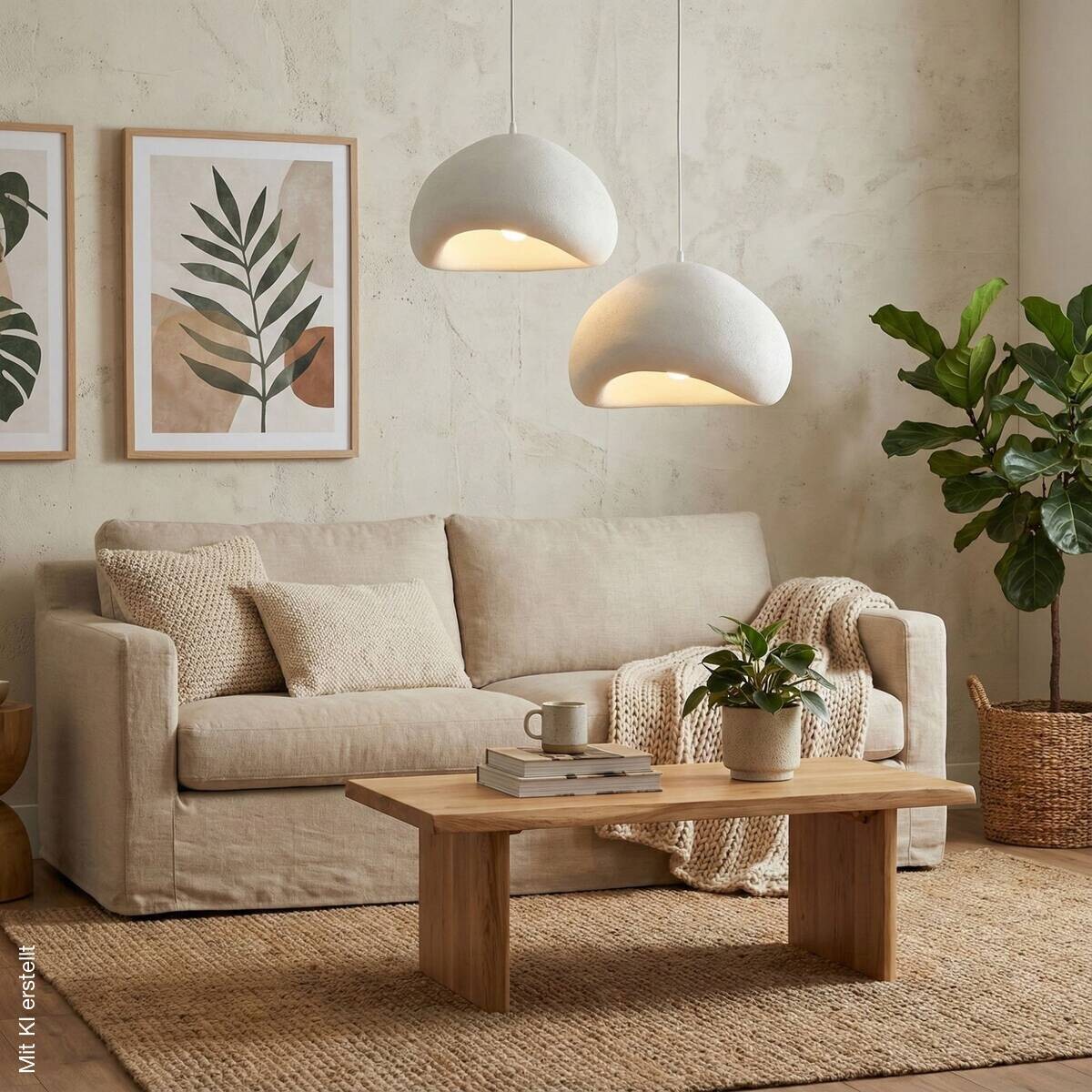 Opviq Pendelleuchte weiß B/H/T: ca. 94x116x94 cm E27 2 Brennstellen