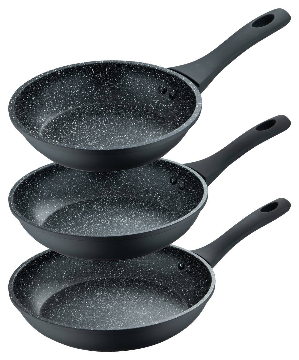 SAN IGNACIO Pfannen-Set NIZA schwarz Aluminium 3 tlg.
