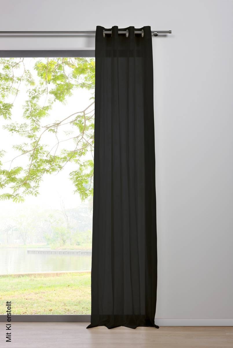 Ösenvorhang PURE schwarz B/L: ca. 135x245 cm