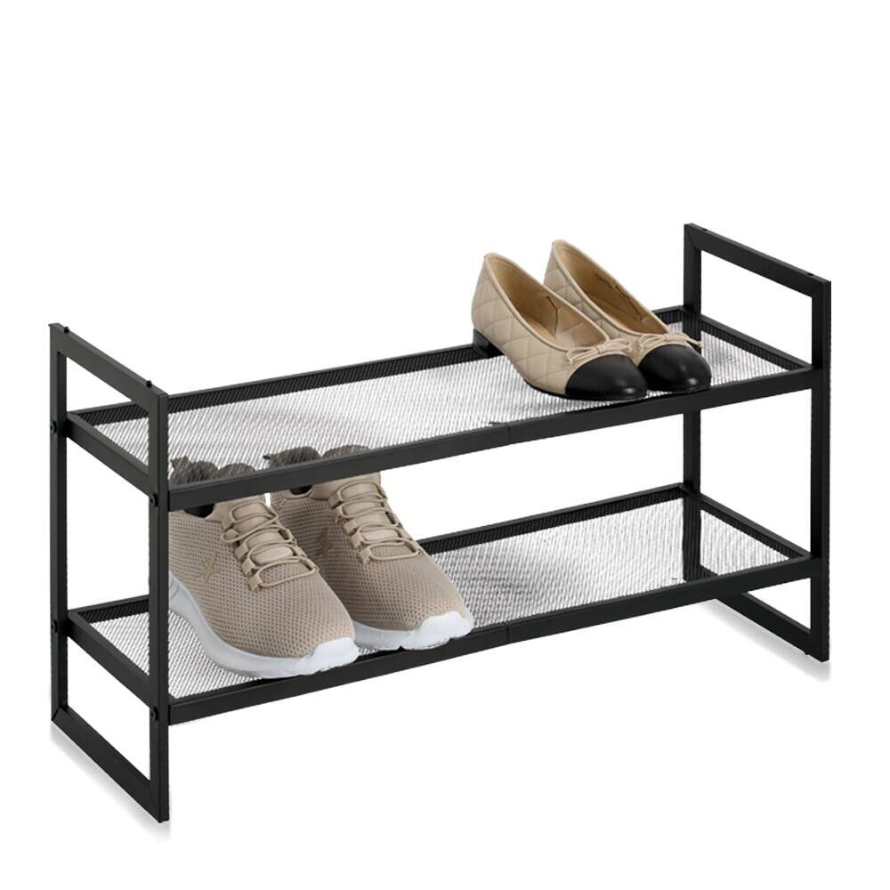 Zeller Schuhregal schwarz Metall B/H/L: ca. 24x36x70 cm