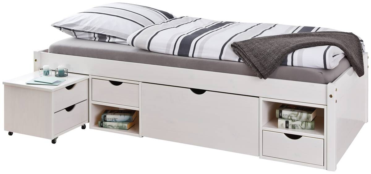 Funktionsbett Till weiß Liegefläche B/L: ca. 90x200 cm