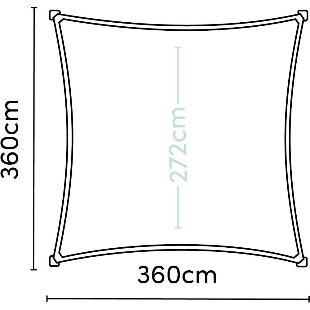 PLATINUM Sonnensegel Coolfit sand Polyethylen B/H/L: ca. 360x1x360 cm