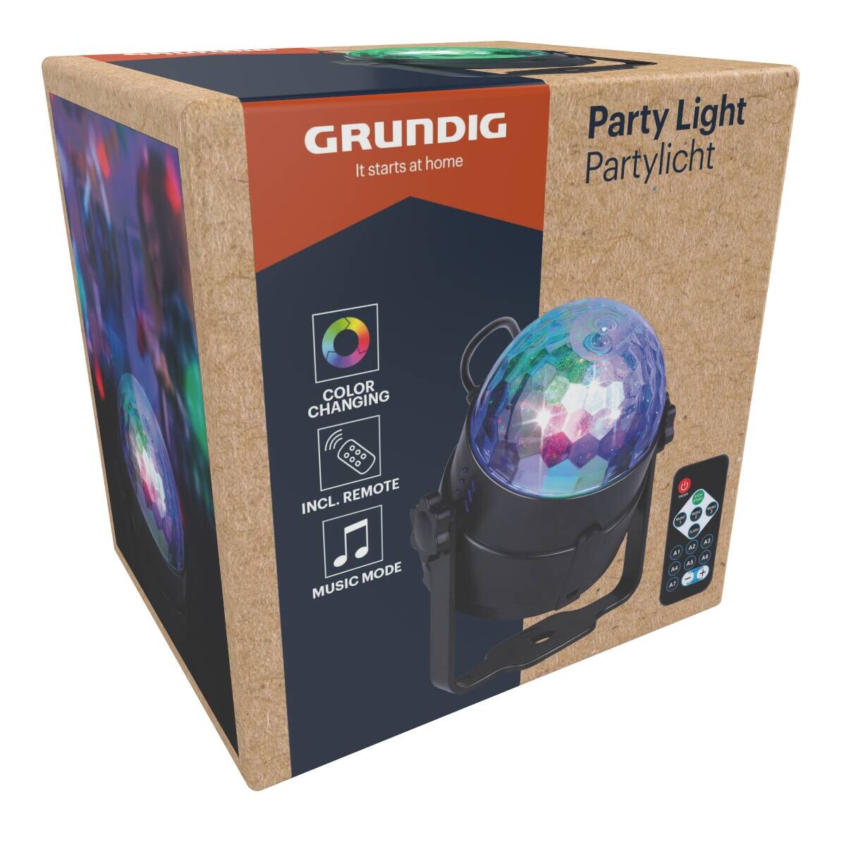Grundig Party-Licht schwarz B/H/L: ca. 8,7x9,5x8,7 cm