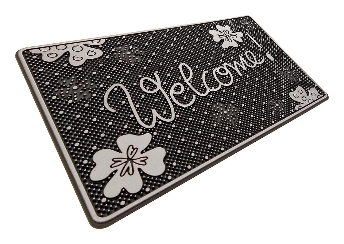 Fußmatte Welcome silber B/L: ca. 40x60 cm