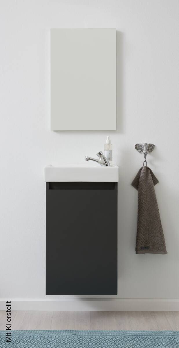 Bad-Set Champ grau matt B/H/T: ca. 40x68x22 cm