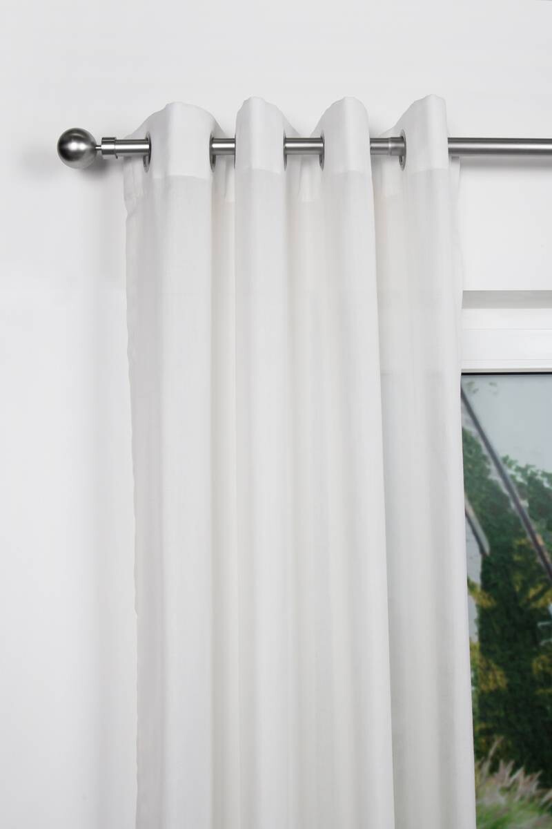 Gardinenstange Edelstahloptik Metall ausziehbar von ca. 190 bis 360 cm 1.0 Läufe