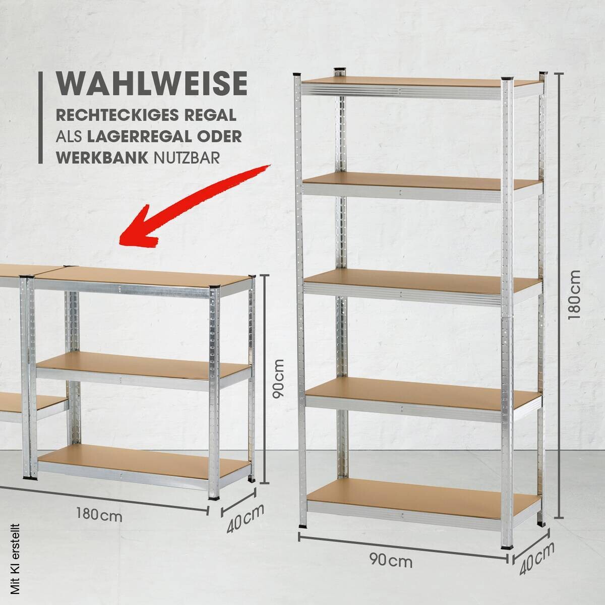 Schwerlaststeckregal B/H/T: ca. 90x180x40 cm