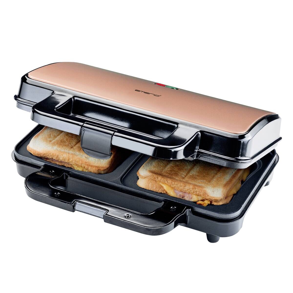 Emerio Sandwichtoaster schwarz Kupfer Kunststoff B/H/L: ca. 24,3x10x29,2 cm