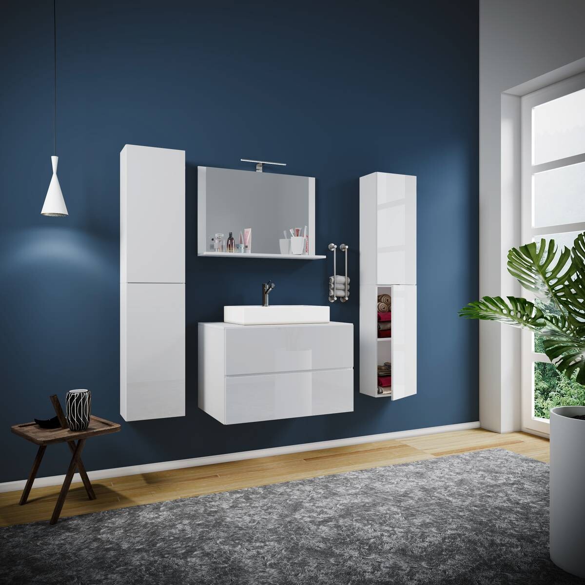 Waschplatz 5tlg-Lendas weiß weiß B/H/T: ca. 60x52x52 cm