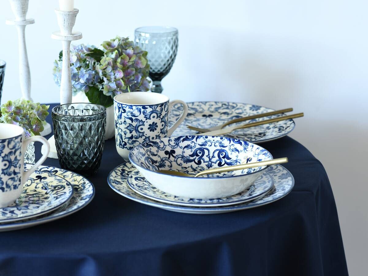 CreaTable Kombiservice Fresco blau Steingut 16 tlg.