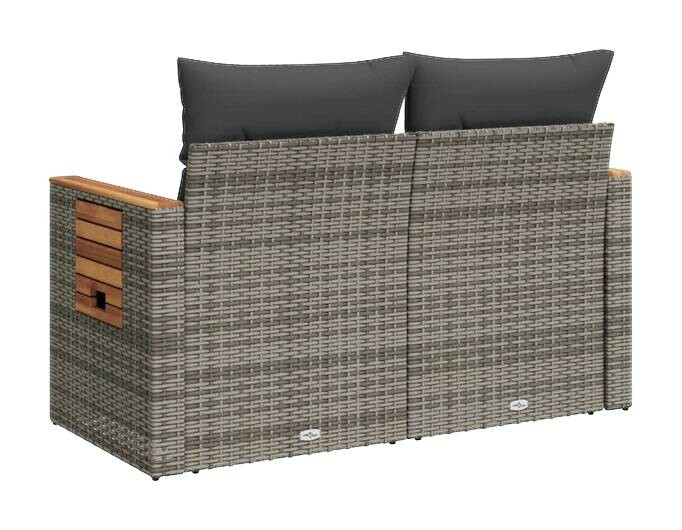 vidaXL Gartensofa grau Kunststoff B/H/L: ca. 62x69x124 cm