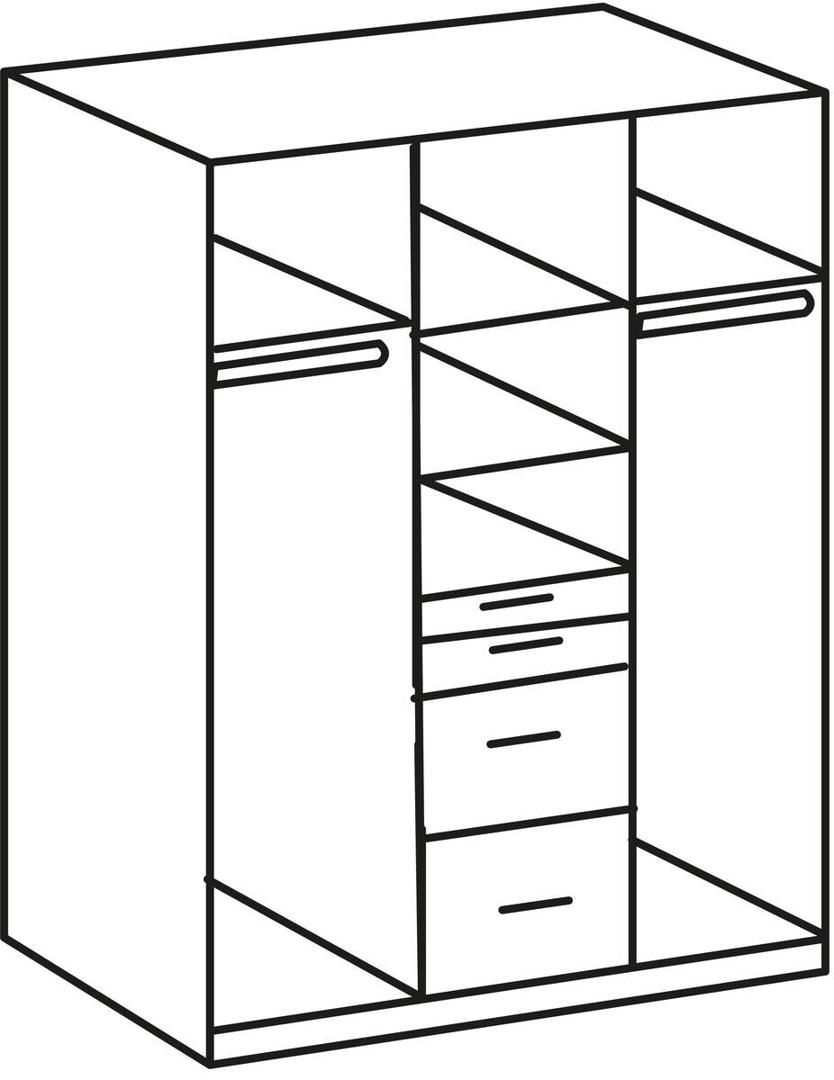 Kleiderschrank Aachen weiß B/H/T: ca. 135x199x58 cm