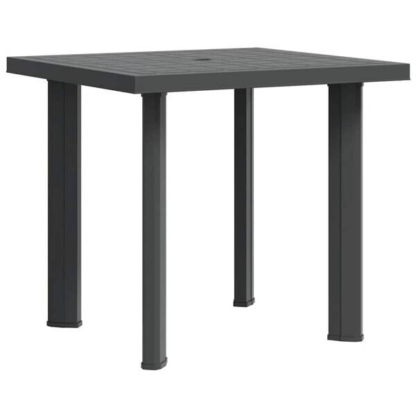 vidaXL Gartentisch anthrazit Kunststoff B/H/L: ca. 75x72x80 cm