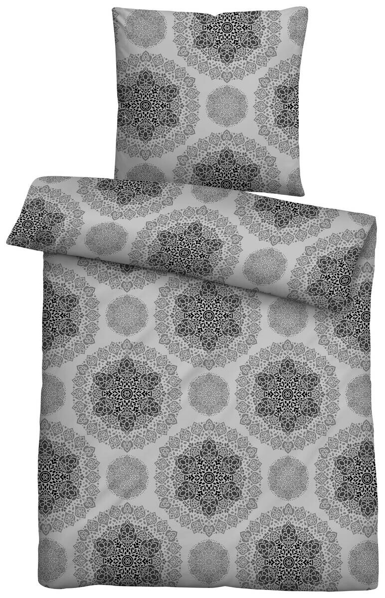 Microfaser Bettwäsche grau 100% Polyester B/L: ca. 135x200 cm