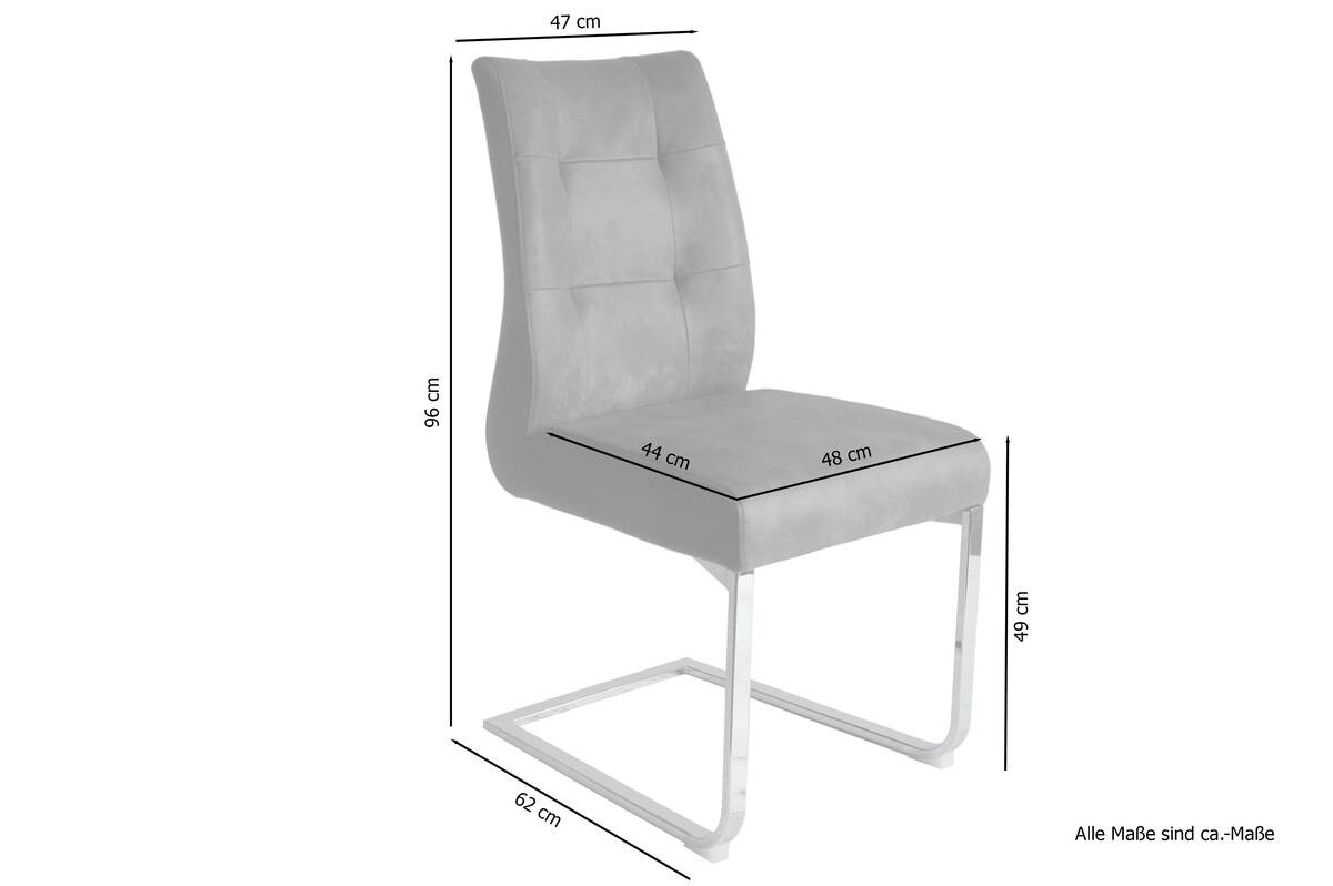 Stuhl MARLEN-XXL 2er-Set dunkelgrau B/H/T: ca. 47x95,5x62 cm