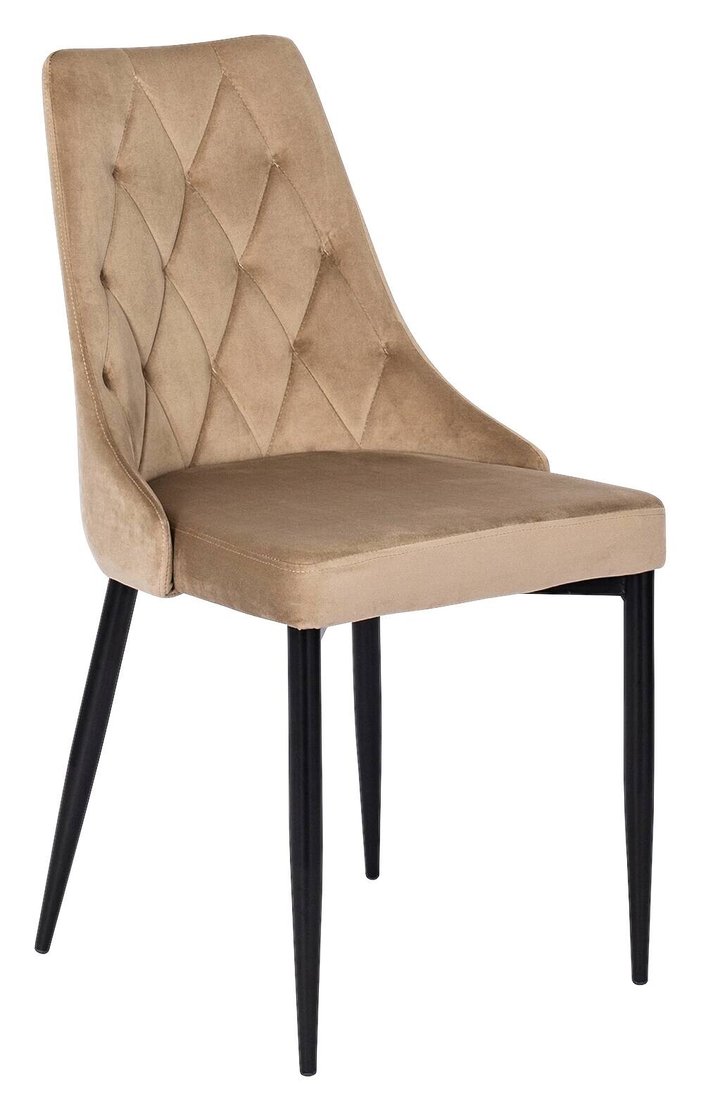 Stuhl CORK beige Velourstoff B/H/T: ca. 46x91x56 cm