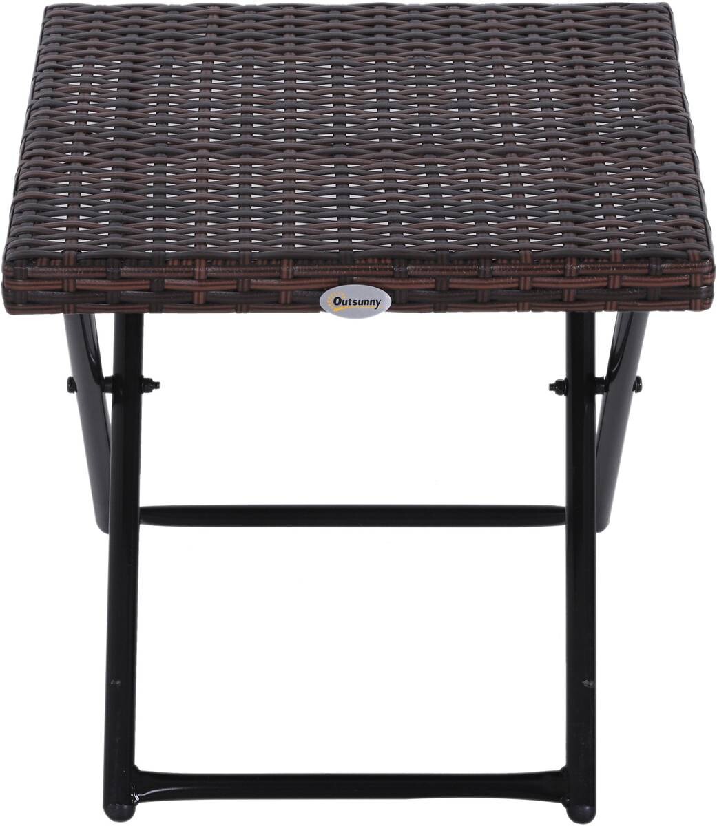 Outsunny Gartentisch braun Metall B/H/L: ca. 40x40x40 cm
