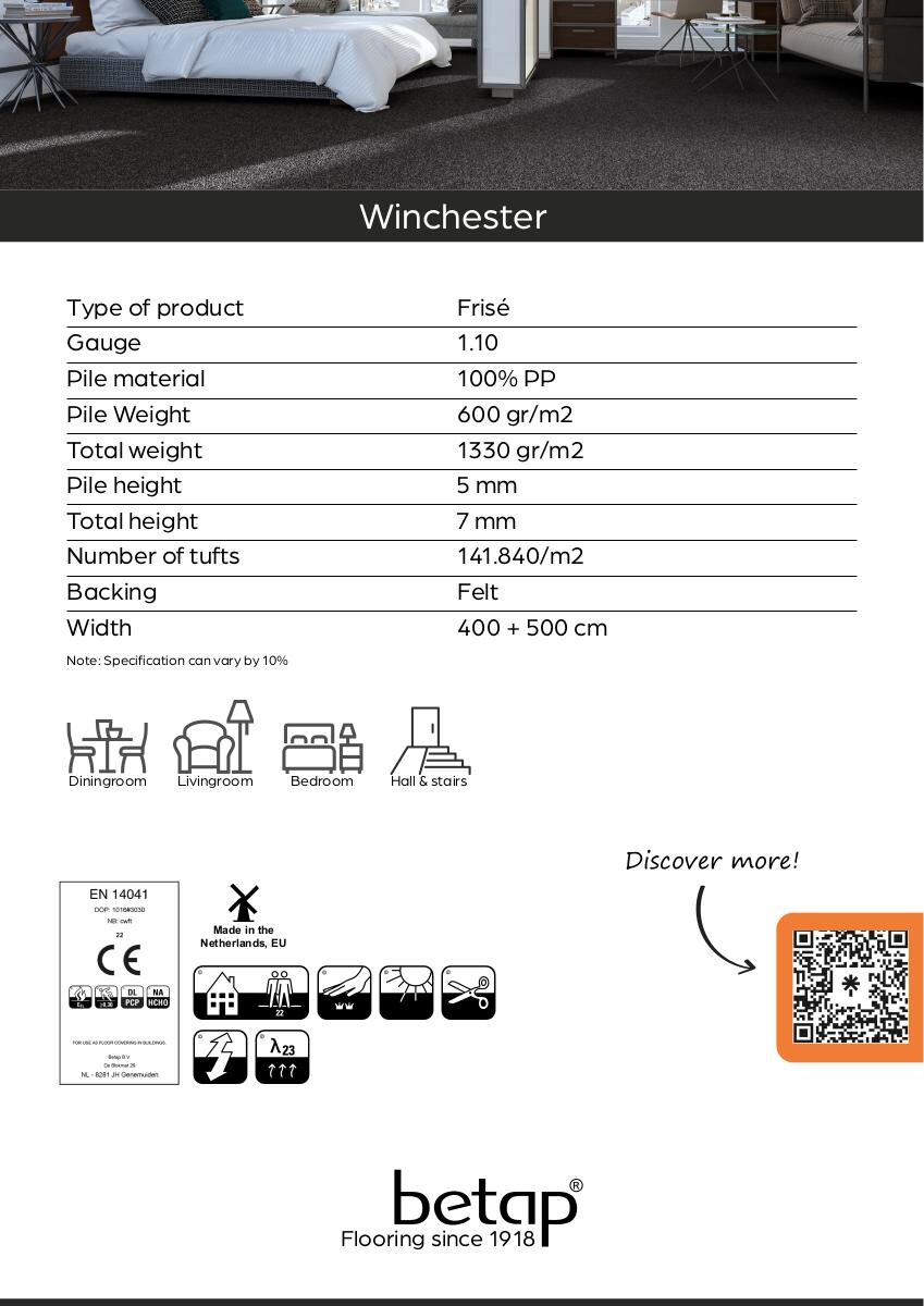 Teppichboden Winchester grau B: ca. 200 cm pro m²