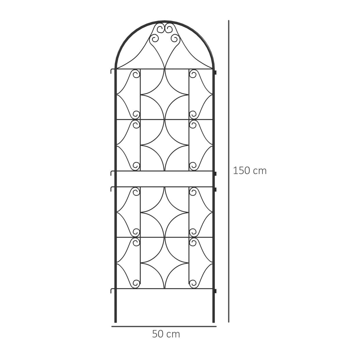 Outsunny Rankgitter schwarz B/H/L: ca. 1,3x150x50 cm