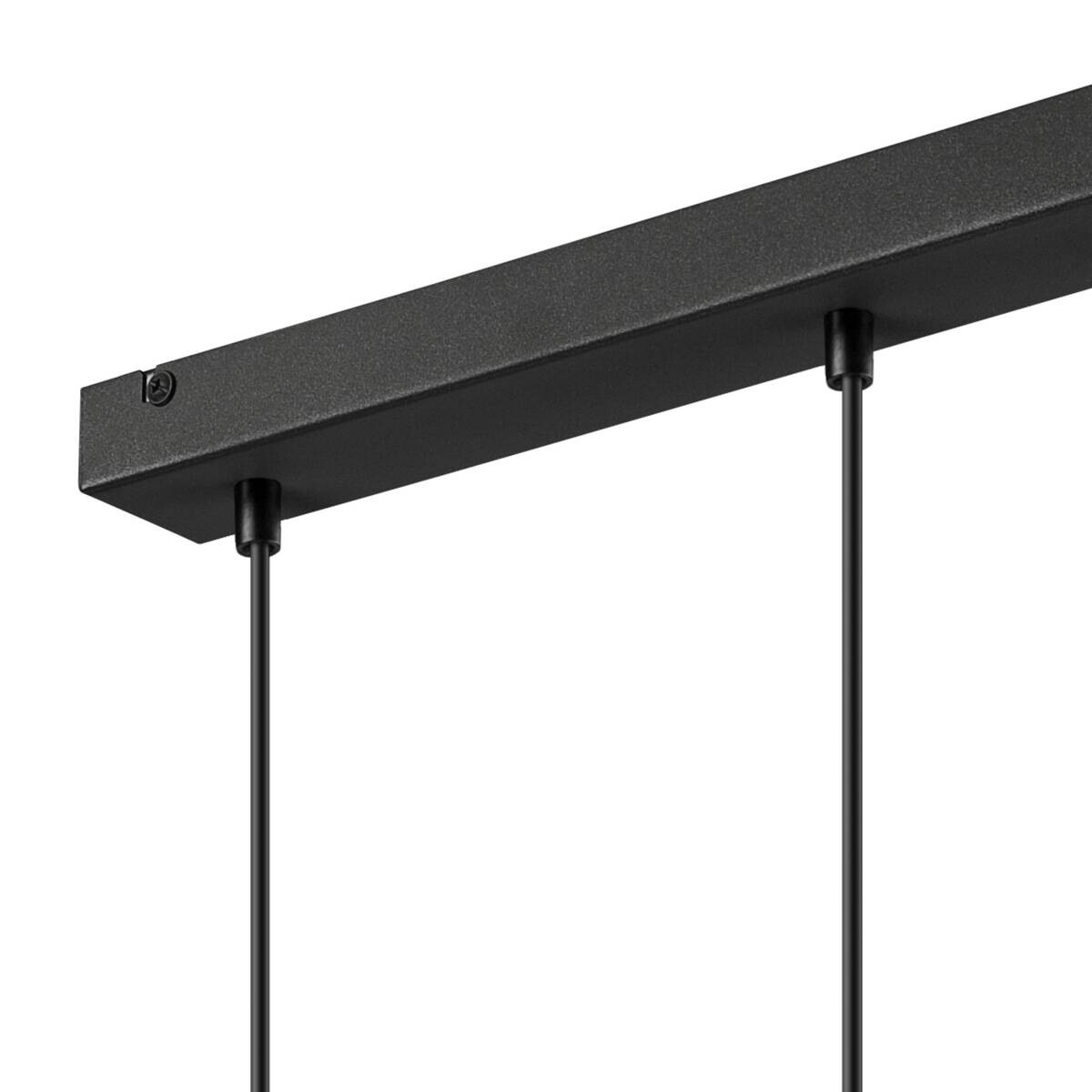 Lamkur Pendelleuchte schwarz Stahl B/H/L: ca. 8x90x50 cm E27 3 Brennstellen