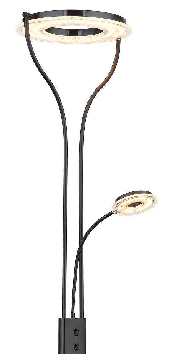 GLOBO Stehlampe Andreas schwarz Kunststoff H: ca. 194 cm 2 Brennstellen