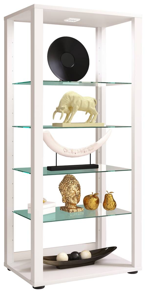 Standvitrine Glasol weiß Holzwerkstoff Glas B/H/T: ca. 52x118x35 cm