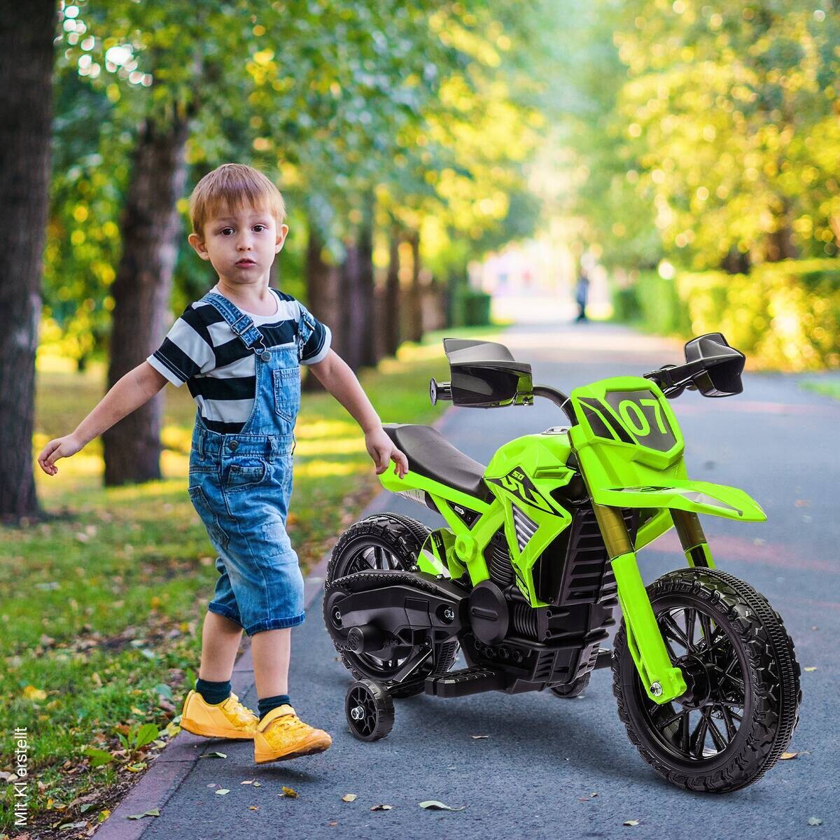 AIYAPLAY Kindermotorrad grün B/H/L: ca. 57x62x105 cm