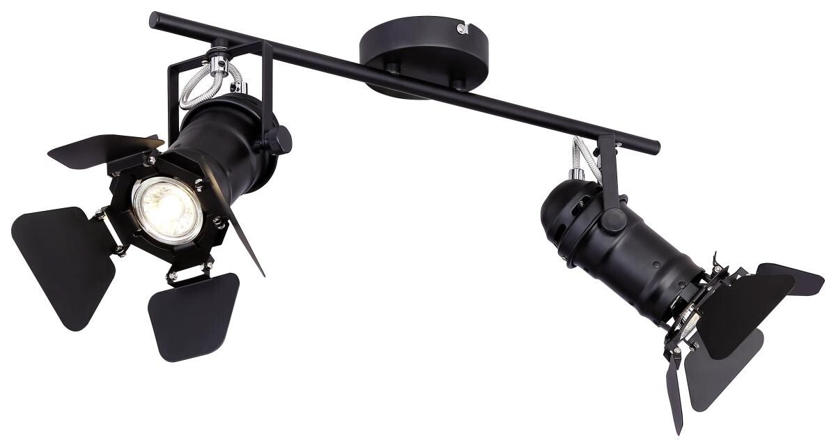 GLOBO Spot Egon schwarz Metall B/H/L: ca. 16x27x54 cm GU10 2 Brennstellen