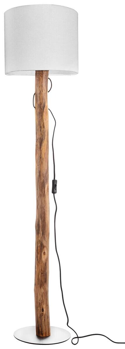 GLOBO Stehlampe Norin weiß natur Textil Holz MDF H/D: ca. 140x30 cm 1 Brennstellen