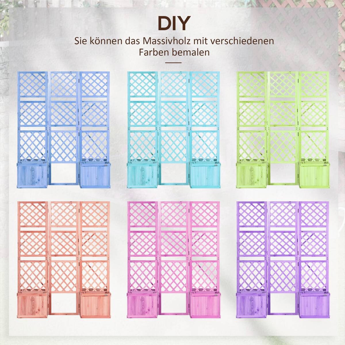 Outsunny Paravent mit Blumenkasten