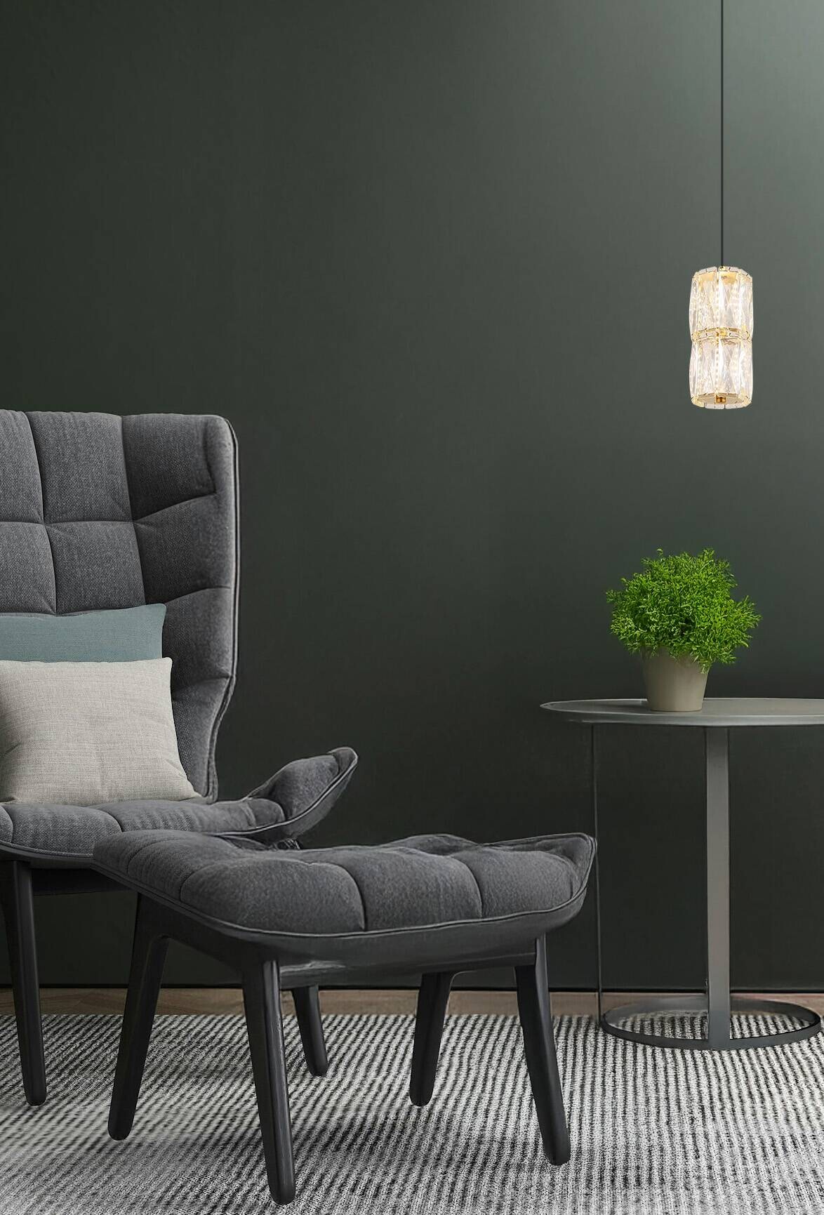 GLOBO Pendelleuchte gold mattschwarz klar Metall Glas H/D: ca. 150x14 cm 1.0 Brennstellen