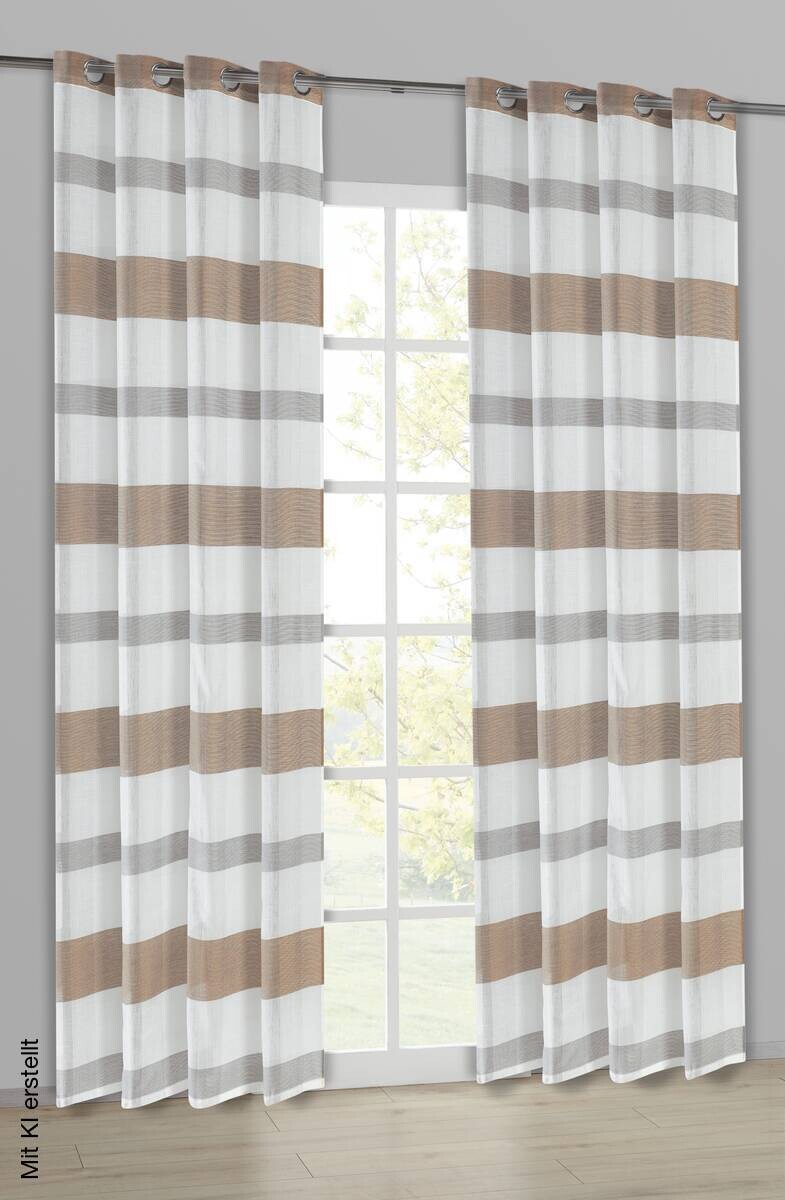 Ösenvorhang Caro braun B/L: ca. 140x245 cm