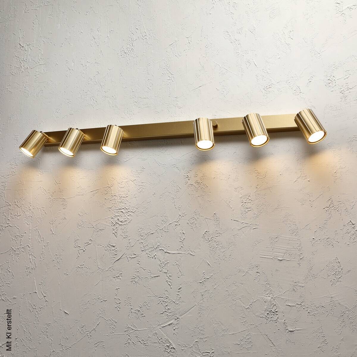 Lamkur Strahler Prisma gold Stahl B/H/L: ca. 6,5x16,5x117 cm 6 Brennstellen