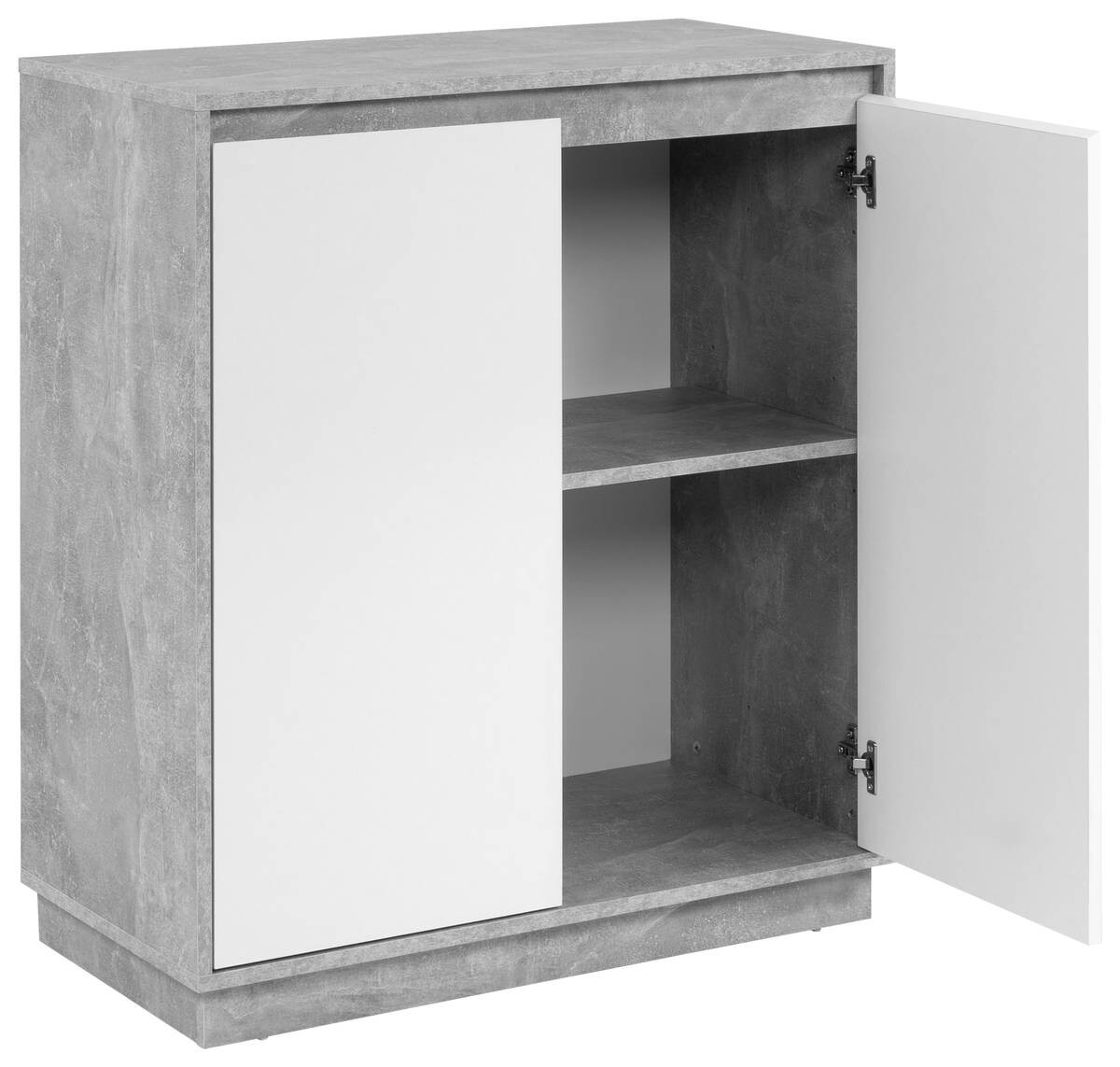Kommode Phoenix Beton Optik weiß glänzend B/H/T: ca. 79x88x40 cm