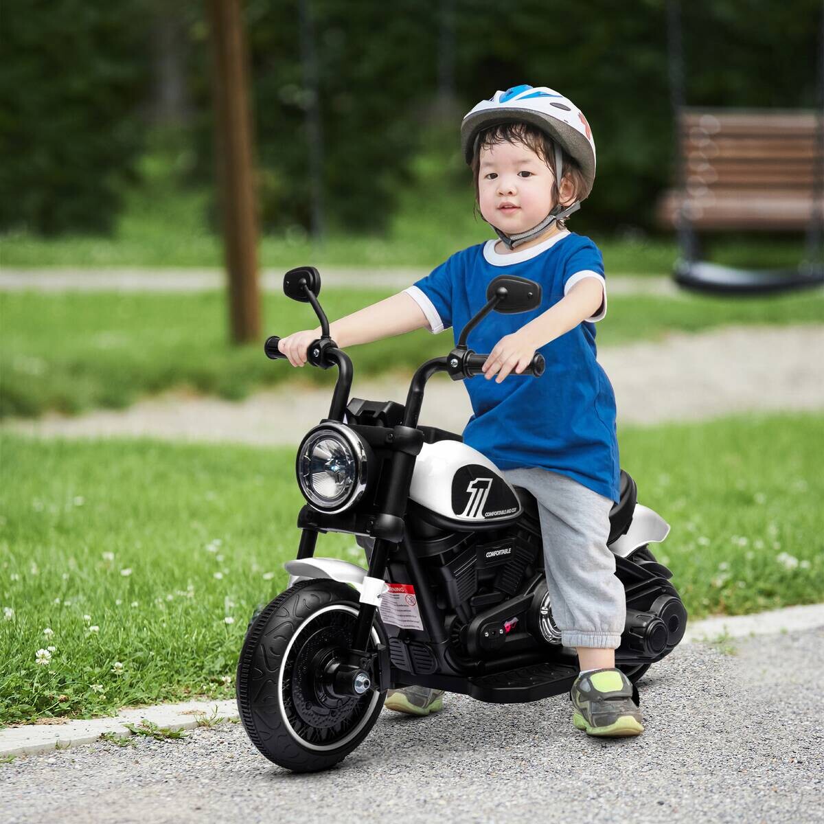 HOMCOM Kinder-Elektromotorrad schwarz B/H/L: ca. 42x57x76 cm