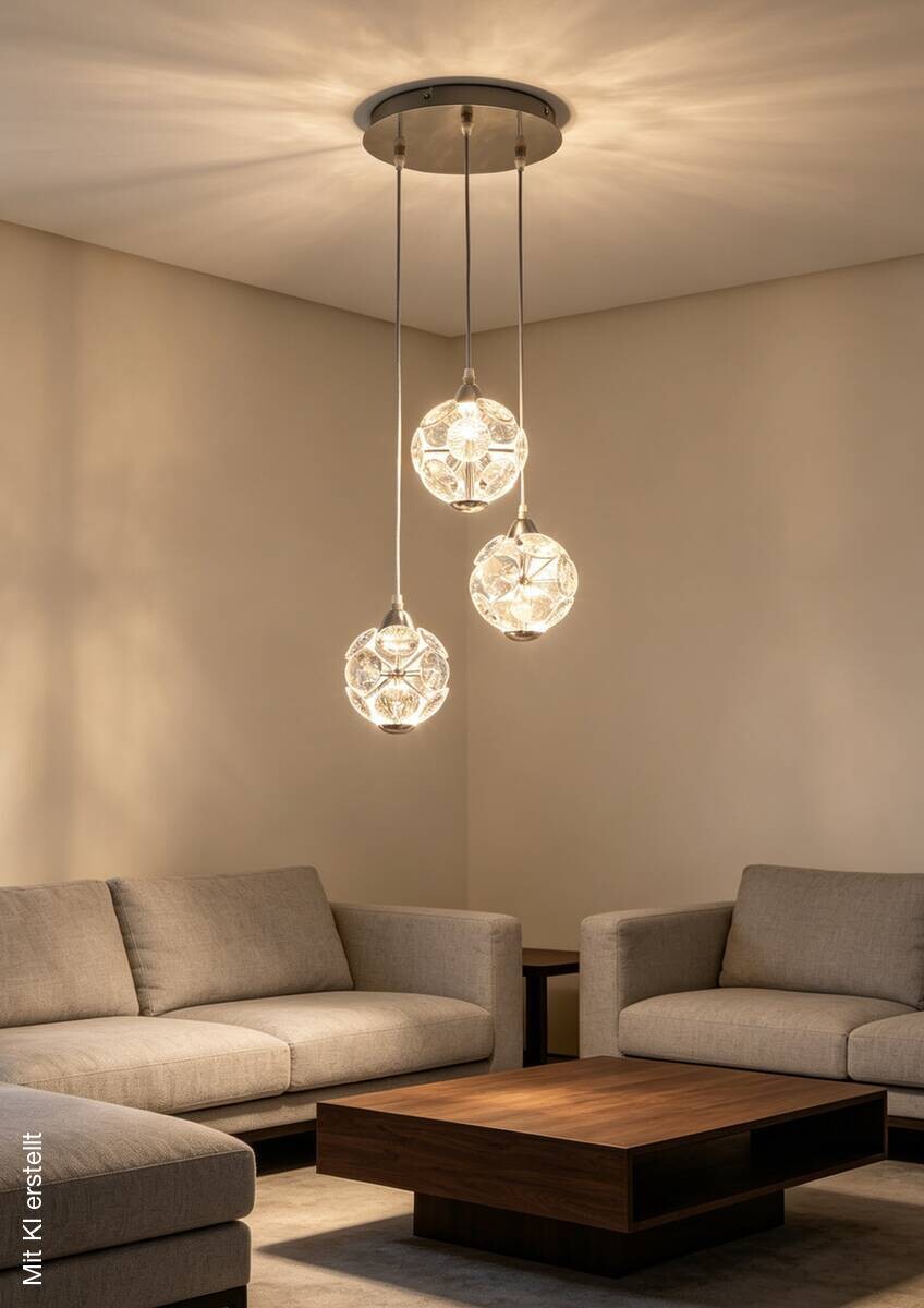 POCOline LED-Pendelleuchte Della Chrom B/H/L: ca. 35x120x35 cm