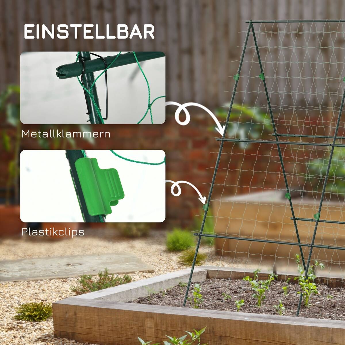 Outsunny Trellis-Rankhilfe mit Stahlrahmen grün B/H/L: ca. 100x180x180 cm