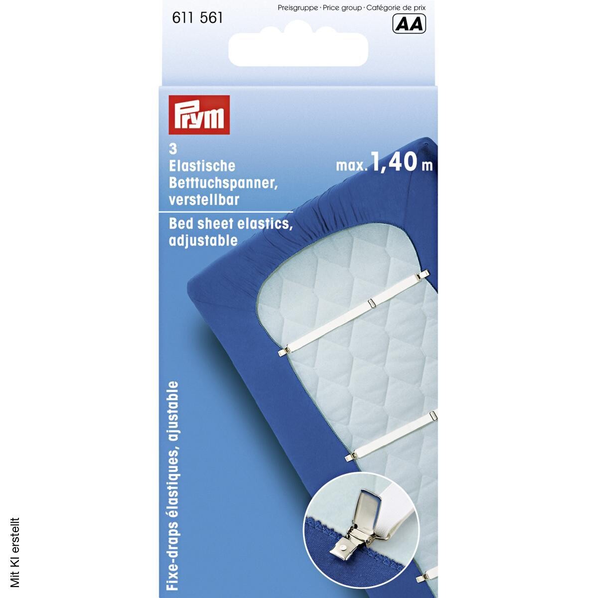 Prym Betttuchspanner weiß 68% Polyester, 32% Elastodien 3er Pack