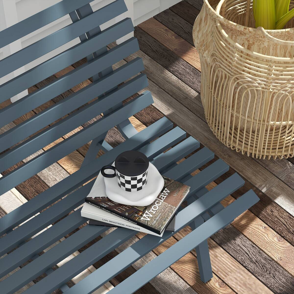 Outsunny Gartenbank blau Aluminium B/H/L: ca. 67x79x123 cm